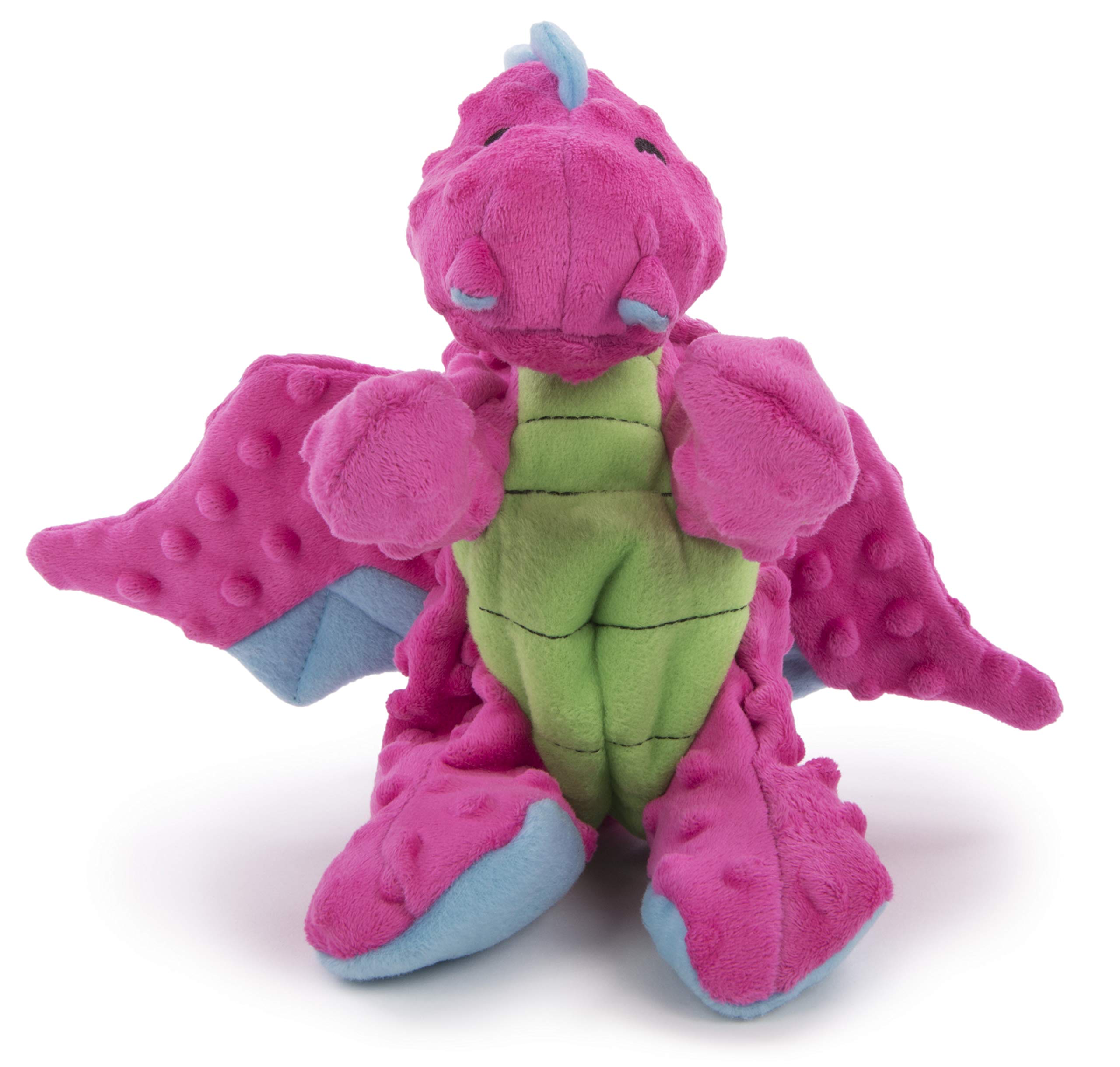 Book Cover goDog Bubble Plush Dragons Squeaky Dog Toy, Chew Guard Technology - Pink, Large Bubble Plush Dragon Large Bubble Plush Dragon - Pink