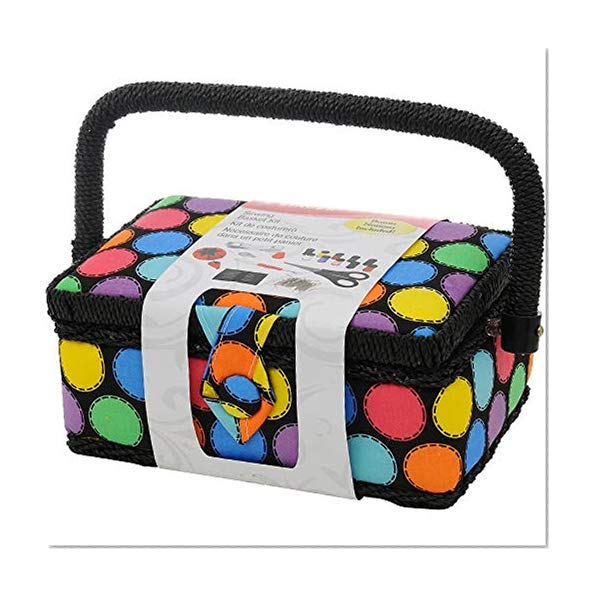 Book Cover SINGER 07272 Polka Dot Small Sewing Basket with Sewing Kit Accessories