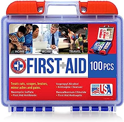 Book Cover Be Smart Get Prepared 100 Piece First Aid Kit, Clean, Treat and Protect Most Injuries with The kit That is Great for Any Home, Office, Vehicle, Camping and Sports. 0.71 Pound