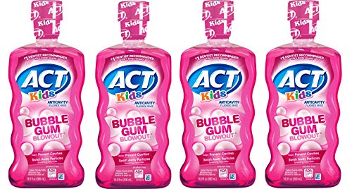 Book Cover Act Kids Anticavity Fluoride Mouthwash, Bubble Gum Blow Out 16.9 Oz. (Pack Of 4)