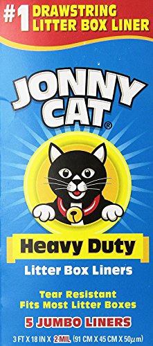 Book Cover JONNY CAT Litter Box Liners, Heavy Duty, Jumbo 5 Per Box (4 Pack/Boxes)