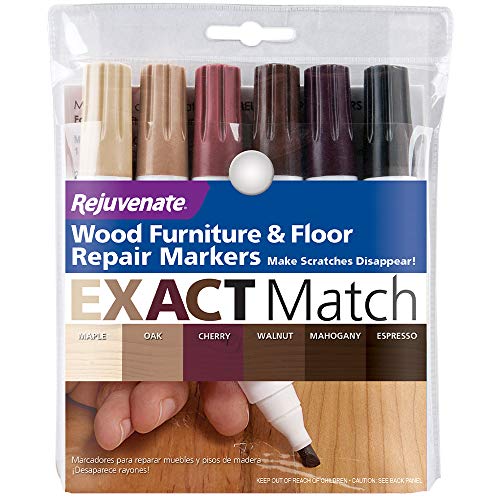 Book Cover Rejuvenate New Improved Colors Wood Furniture & Floor Repair Markers Make Scratches Disappear in Any Color Wood Combination of 6 Colors Maple Oak Cherry Walnut Mahogany and Espresso
