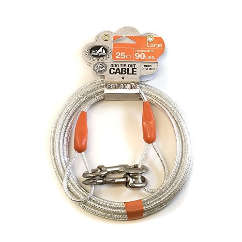 Book Cover Pet Champion Large Reflective Tie Out Cable for Dogs Up to 90 Pound, 25 Feet