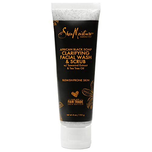 Book Cover Sheamoisture Facial Wash and Scrub for Blemish Prone Skin African Black Soap to Clarify Skin 4 oz