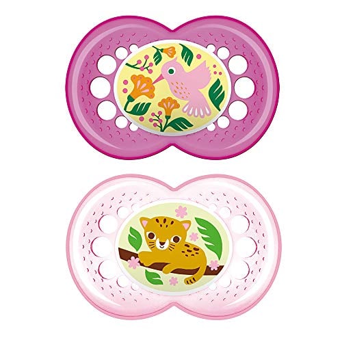 Book Cover MAM Crystal Orthodontic Pacifier, Girl, 6+ Months, 2-Count