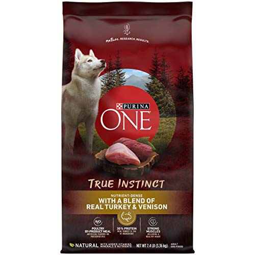 Book Cover Purina ONE High Protein, Natural Dry Dog Food, True Instinct With Real Turkey & Venison - 7.4 lb. Bag