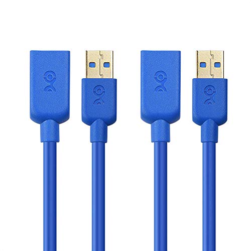 Book Cover Cable Matters 2-Pack Short USB to USB Extension Cable (USB 3.0 Extension Cable) in Blue 3 ft for Oculus Rift, HTC Vive, Playstation VR Headset and More