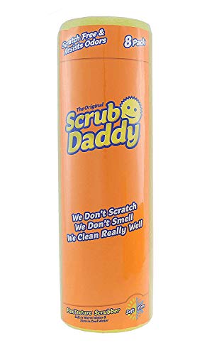 Book Cover The Original Scrub Daddy - FlexTexture Sponge, Soft in Warm Water, Firm in Cold, Deep Cleaning, Dishwasher Safe, Multi-use, Scratch Free, Odor Resistant, Functional, Ergonomic- 8ct Roll
