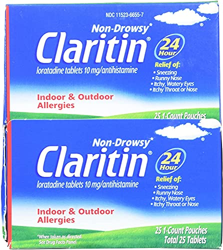 Book Cover Claritin Non-drowsy Indoor & Outdoor Allergies 24 Hour Relief - 25 of 1-count Pouches