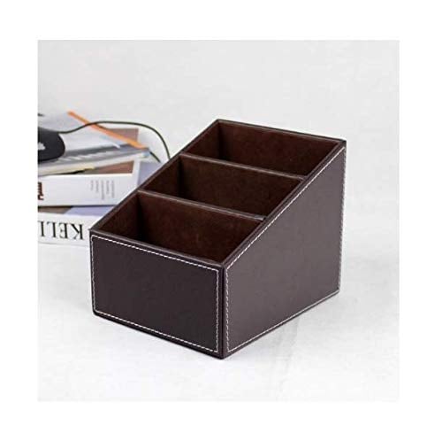 Book Cover Yariew PU Leather Remote control/controller TV Guide/mail/CD organizer/caddy/holder with (Brown)