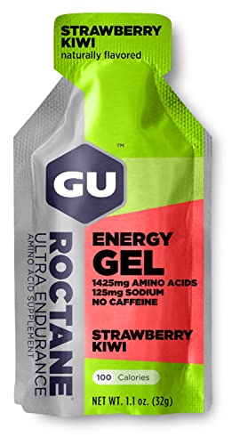 Book Cover GU Energy Roctane Ultra Endurance Energy Gel, Quick On-The-Go Sports Nutrition for Running and Cycling, Strawberry Kiwi (24 Packets)