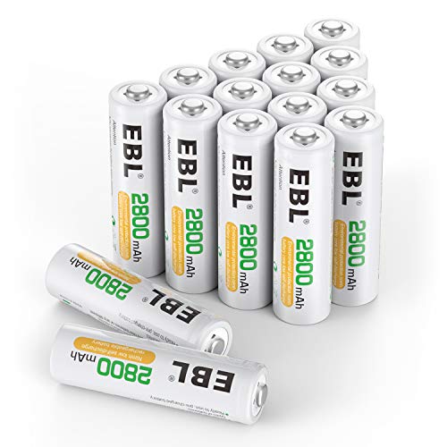 Book Cover EBL AA Rechargeable Batteries 2800mAh Ready2Charge Quality AA Batteries - 16 Counts