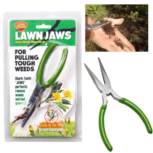 Book Cover Lawn Jaws The Original Sharktooth Weed Puller Remover Weeding & Gardening Tool Weeder -Pull from The Root Easily! Ergonomic Handheld Weeding Tool for Spring Summer Cleaning, for All Age Gardeners