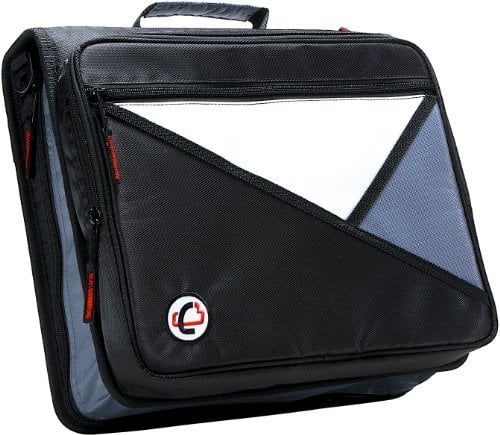 Book Cover Case-it Universal 2-Inch 3-Ring Zipper Binder, Holds 13 Inch Laptop, Black, LT-007-BLK