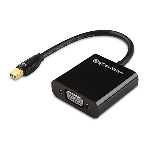Book Cover Cable Matters Mini DisplayPort to VGA Adapter (Mini DP to VGA) in Black - Thunderbolt and Thunderbolt 2 Port Compatible