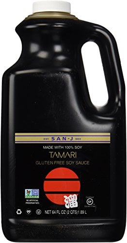 Book Cover San-J Gluten Free Tamari Soy Sauce | Vegan, Kosher, Non GMO, No Artificial Preservatives, FODMAP Friendly | Made with 100% Soy | Perfect for Stir Fry, Marinade, & Dipping Sauce | 64 Fl Oz