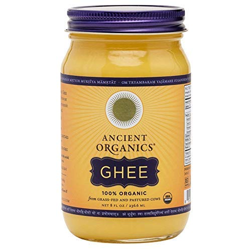 Book Cover Organic Original Grass-fed Ghee, Butter by ANCIENT ORGANICS, 8 oz., Pasture Raised, Non GMO, Lactose - Casein - Gluten FREE, Certified KOSHER - 100% Organic Certified - USDA Approved (In Gift Box)