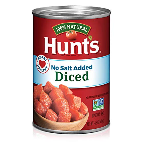 Book Cover Hunt's Diced Tomatoes No Salt Added, Keto Friendly, 14.5 Ounce (Pack of 12)