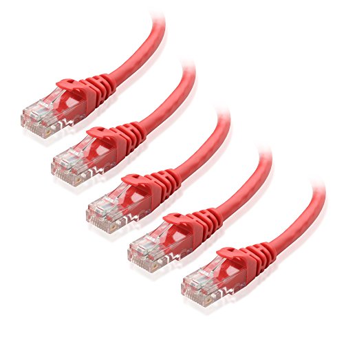 Book Cover Cable Matters 5-Pack Snagless Cat6 Ethernet Cable (Cat6 Cable, Cat 6 Cable) in Red 1 Foot