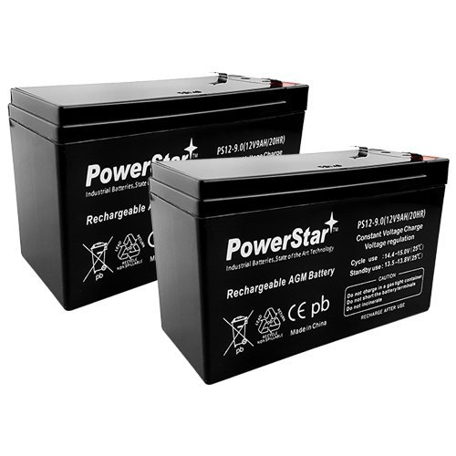 Book Cover PowerStar-2Pack-2 year Warranty 12V 9AH SLA Battery for Razor e200 / e200s / e225 / e300 / e300s / e325