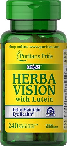 Book Cover Puritan's Pride Herbavision with Lutein, Zeaxanthin and Bilberry Contributes to Healthy Vision,240 Softgels by Puritan's Pride, 240 Count (70925)