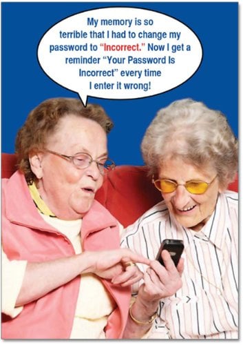Book Cover Funny 'Incorrect Password' Happy Birthday Card (with Envelope) - Congrats Greeting Card for Grandma, Senior Citizens, and Old People - Hilarious Grandmother Bday Cards for Her 4.63 x 6.75 inch 9912Z