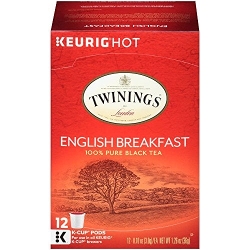 Book Cover Twinings of London English Breakfast Tea K-Cups for Keurig, 12 Count (Pack of 6)