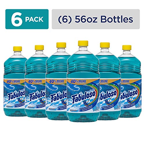Book Cover FABULOSO All Purpose Cleaner, Ocean Paradise, Bathroom Cleaner, Toilet Cleaner, Floor Cleaner, Shower and Glass Cleaner, Mop Cleanser, Kitchen Pots and Pans Degreaser, 56 Fluid Ounce (Pack of 6) (153042)