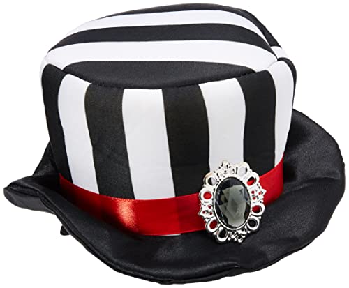 Book Cover Rubie's womens Black and White Striped Mini Top Hat Party Supplies, Multicolor, One Size US