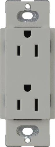 Book Cover Lutron CARS-15-TR-GR Claro 15-Amp Tamper Resistant Receptacle, Grey