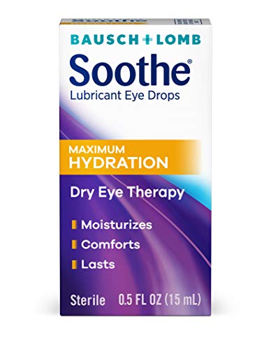 Book Cover Bausch + Lomb Soothe Dry Eye Drops, Maximum Hydration Lubricant Eye Drops, 15 ml, 0.50 Fluid Ounce