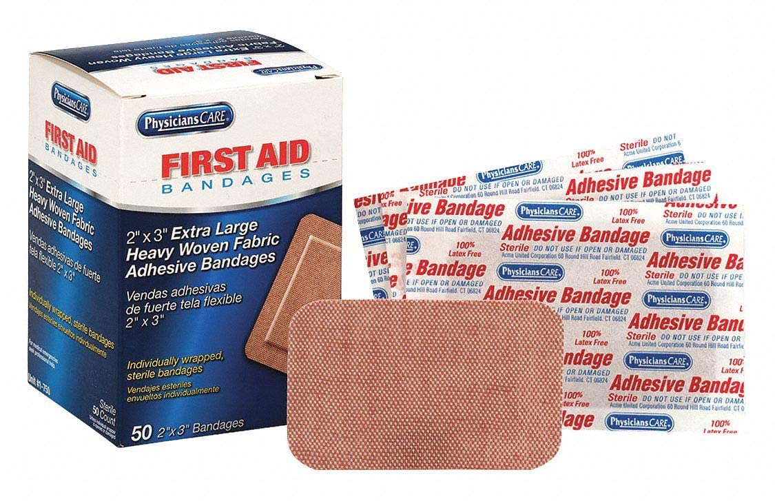 Book Cover First Aid Only 1-750 Heavy Woven Fabric Adhesive Bandages, 2