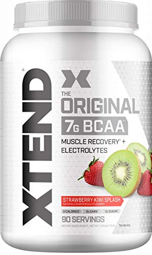 Book Cover Scivation Xtend BCAA Powder, 7g BCAAs, Branched Chain Amino Acids, Keto Friendly, Strawberry Kiwi Splash, 90 Servings