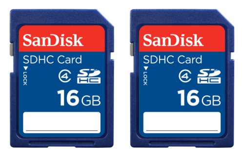 Book Cover SanDisk 16GB Class 4 SDHC Memory Card, 2 Pack (2x16GB), Frustration-Free Packaging- SDSDB2-016G-AFFP (Label May Change)