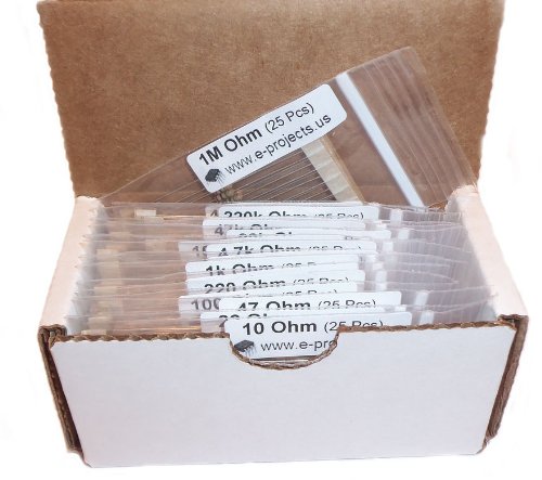 Book Cover E-Projects - 400 Piece, 16 Value Resistor Kit (10 Ohm - 1M Ohm)