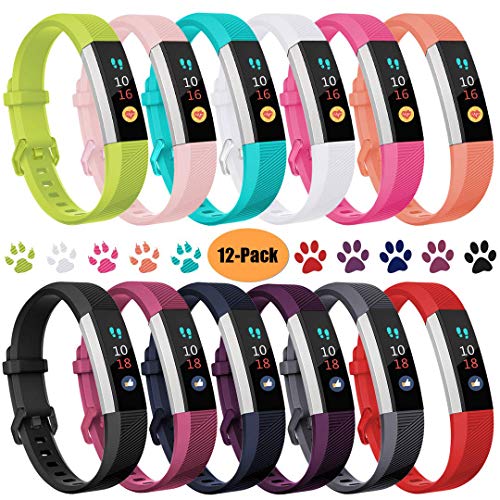 Book Cover Ouwegaga Compatible for Fitbit Alta Bands, for Fitbit Ace Bands for Kids Small Multi Color 12 Pack