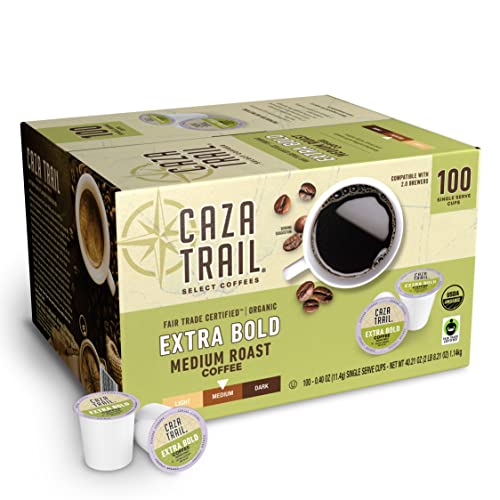 Book Cover Caza Trail Coffee Pods, Extra Bold Medium Roast, Single Serve (Pack of 100) (Packaging May Vary)