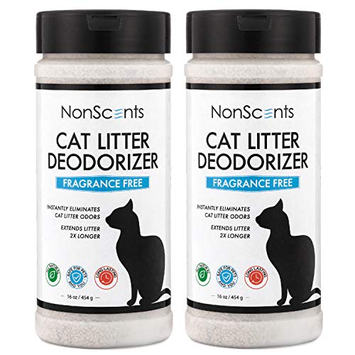 Book Cover NonScents Cat Litter Deodorizer - Litter Box Odor Eliminator - Fragrance Free - Longer Kitty Litter Life - 2-Pack