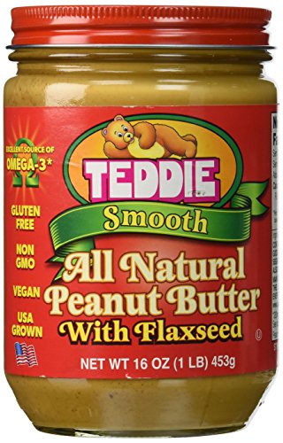 Book Cover Teddie Smooth All Natural Peanut Butter with Flaxseed (Pack of 4)
