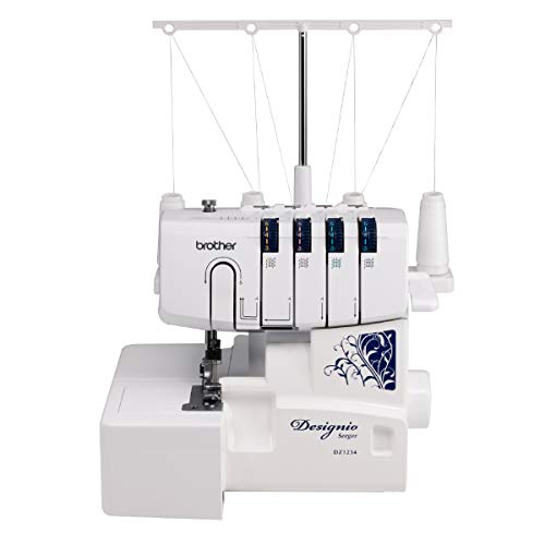 Book Cover Brother Serger, DZ1234, Metal Frame Overlock Machine, 1,300 Stitches Per Minute, Removeable Trim Trap, 3 Included Accessory Feet and 2 Sets of Starter Thread