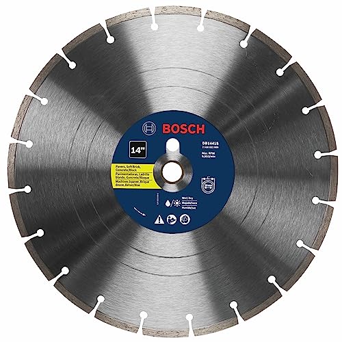 Book Cover BOSCH DB1441S 14 In. Standard Segmented Rim Diamond Blade with 1 In. Arbor for Universal Rough Cut Wet/Dry Cutting Applications in Pavers, Soft Brick, Concrete/Block