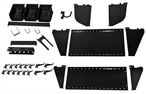 Book Cover Wall Control KT-400-WRK B Slotted Tool Board Workstation Accessory Kit for Wall Control Pegboard Only, Black
