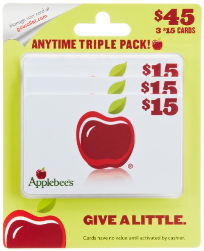 Book Cover Applebee's Gift Cards, Multipack of 3 - $15