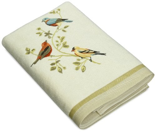 Book Cover Gilded Birds Collection Bath Towel, Ivory