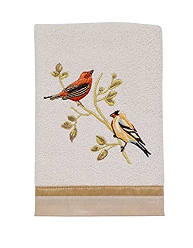 Book Cover Gilded Birds Collection Hand Towel, Ivory