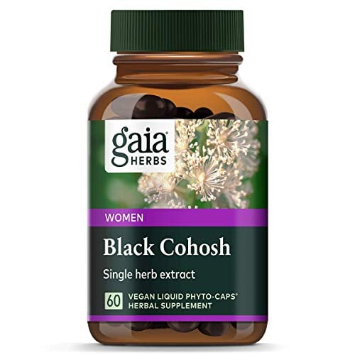 Book Cover Gaia Herbs Black Cohosh, Vegan Liquid Capsules, 60 Count - Supports Healthy Menopause Transitions and Female Reproductive Function, 400mg Black Cohosh Root Extract