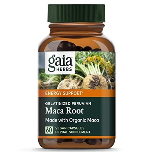 Book Cover Gaia Herbs Maca Root Capsules, Vegan Gelatinized, 60 Count - Supports Energy, Stamina, Healthy Libido & Hormone Balance, Made with Organic Peruvian Maca Powder
