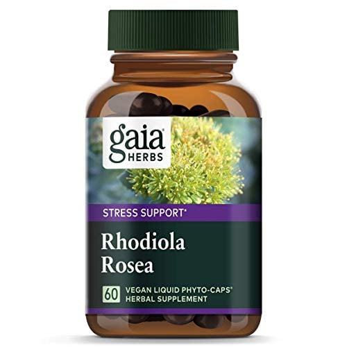 Book Cover Gaia Herbs, Rhodiola Rosea, Stress Support, Adaptogenic Herb, Vegan Liquid Capsules, 60 Count
