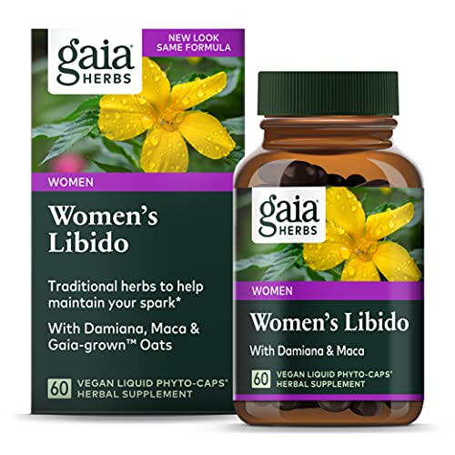 Book Cover Gaia Herbs Women's Libido, Vegan Liquid Capsules, 60 Count - Healthy Female Libido & Reproductive System Support, Horny Goat Weed, Maca Root, Tribulus Terrestris