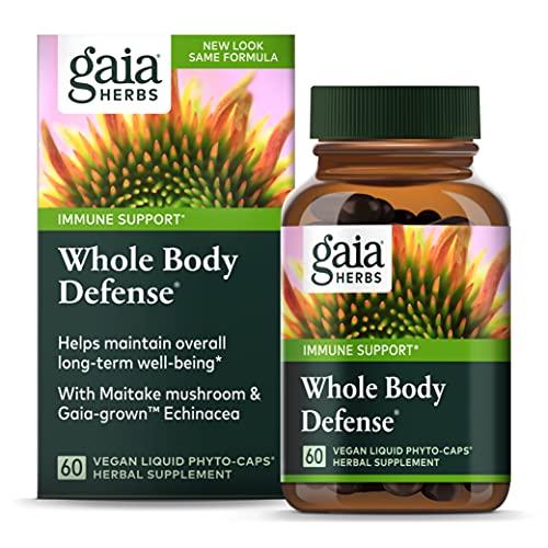 Book Cover Gaia Herbs Whole Body Defense, Vegan Liquid Capsules, 60 Count - Daily Immune Support and Wellness Formula, Astragalus, Maitake & Organic Echinacea